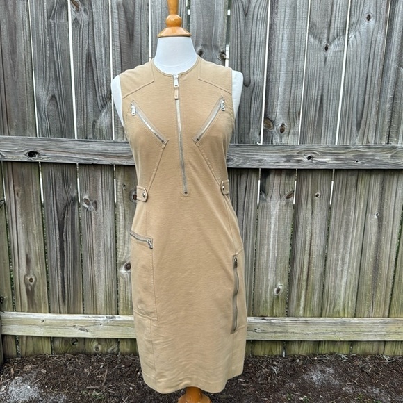 RALPH LAUREN Black Label Beige Sleeveless Dress Size 6 - Picture 1 of 7